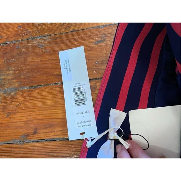 THAKOON ADDITION 🐾 NWT STRIPED MINI SKIRT Pink Blue Stripe Size 4, MSRP $350 - Picture 4 of 7